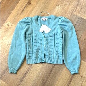 Philosophy Blue Green Cardigan Sweater.  Brand New
